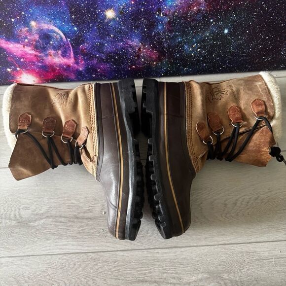 Sorel Brown Leather & Tan Winter Rain & Snow Boots main image 15